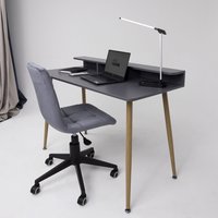 Стол AksHome Jasper 86201 (серый/бук)