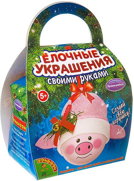 

Набор для создания поделок/игрушек Bondibon Шар-подарок. Свинья ВВ3069