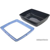 Туалет-лоток Rosewood Eco Line со съемным бортиком (черный/голубой)