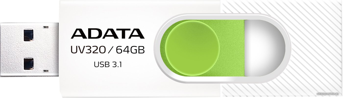 USB Flash ADATA UV320 64GB (белый/зеленый)
