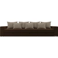 Диван Лига диванов Мэдисон Long 106162 (микровельвет, коричневый/бежевый)