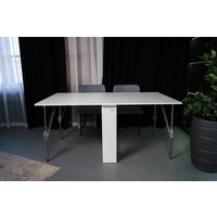 Стол-книга Stoloff Мечта 1600x850 (белый, опоры складные, углы прямые с роликами и ручками)