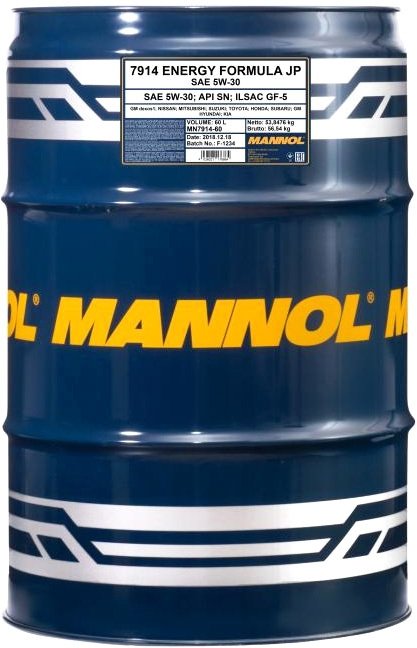 

Моторное масло Mannol Energy Formula JP 5W-30 API SN 60л
