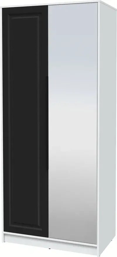 

Шкаф распашной Интерлиния Концепт КТ-Ш2з Деко (белый платинум/черный)