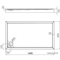 Душевой поддон Omnires Camden 70x140 (правый)