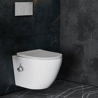 Унитаз подвесной Roxen Antares Bidet в комплекте с инсталляцией StounFix Dual Fresh 6 в 1 934445 (кнопка: белый глянец)