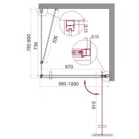 Душевой уголок BelBagno MARMI-AH-1-100/80-C-Cr (прозрачное стекло)