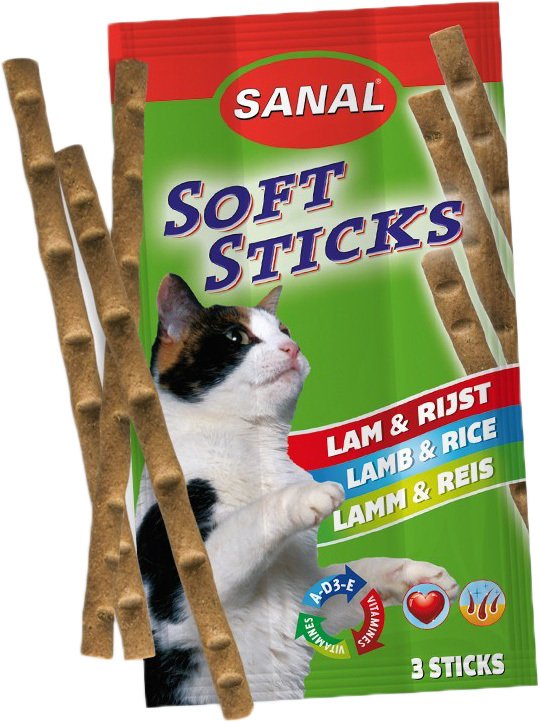 

Лакомство для кошек Sanal Soft Sticks Lamb & Rice с ягненком и рисом 15 г