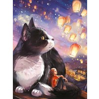 Алмазная мозаика  Феникс+ Кот с фонариками 68627