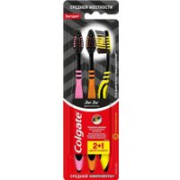 Набор зубных щеток Colgate ЗигЗаг Древесный уголь средняя жесткость (3 шт)