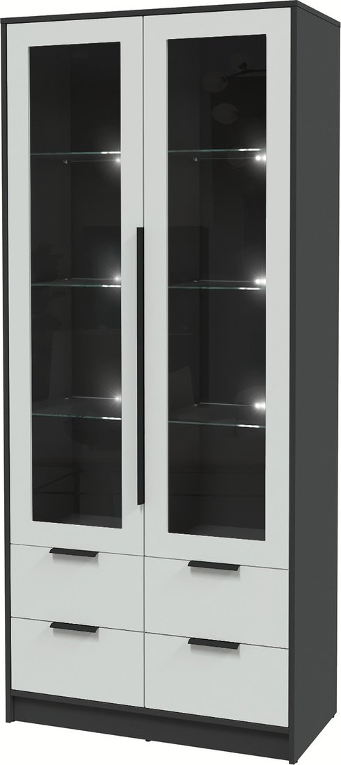 

Шкаф-витрина Интерлиния Концепт КТ-ШВ2 с подсветкой Глосс (антрацит/грей)
