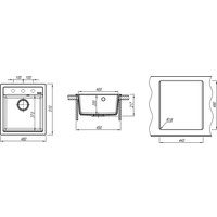 Кухонная мойка ZorG Rock 46 Premium black metallic