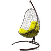 Подвесное кресло M-Group Овал 11140211 (коричневый ротанг/желтая подушка)