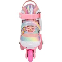 Роликовые коньки Cosmoride Fei + набор защиты (р-р 31-34, белый/розовый)