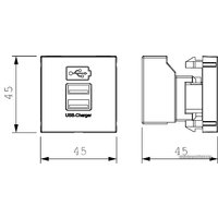 Розетка USB OBO Bettermann MTG-2UC1.2 RW1 6105291