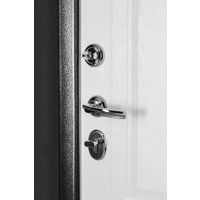 Металлическая дверь Guard Классика MG60 97х205 левая (черное серебро/белый ясень)