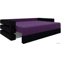 Диван Лига диванов Венеция 27970 (микровельвет, фиолетовый/черный)
