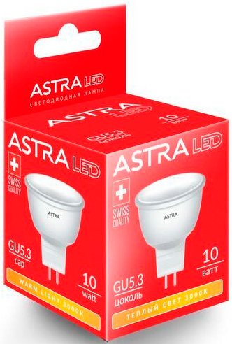 

Светодиодная лампочка Astra MR16 10W 3000K