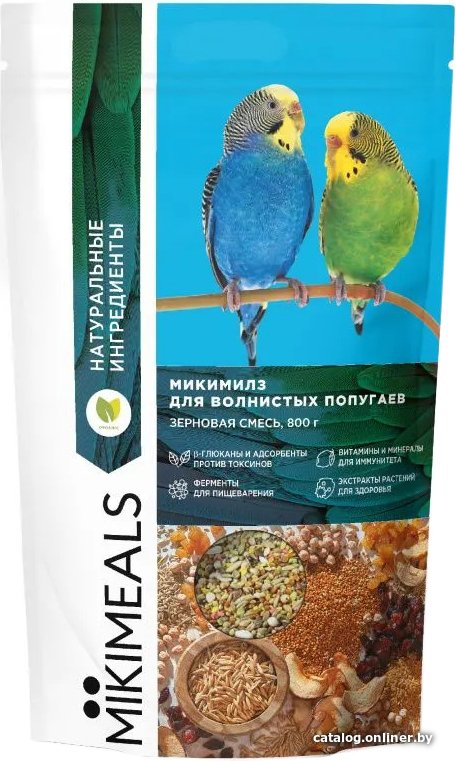 Корм для птиц Mikimeals для волнистых попугаев 800 г