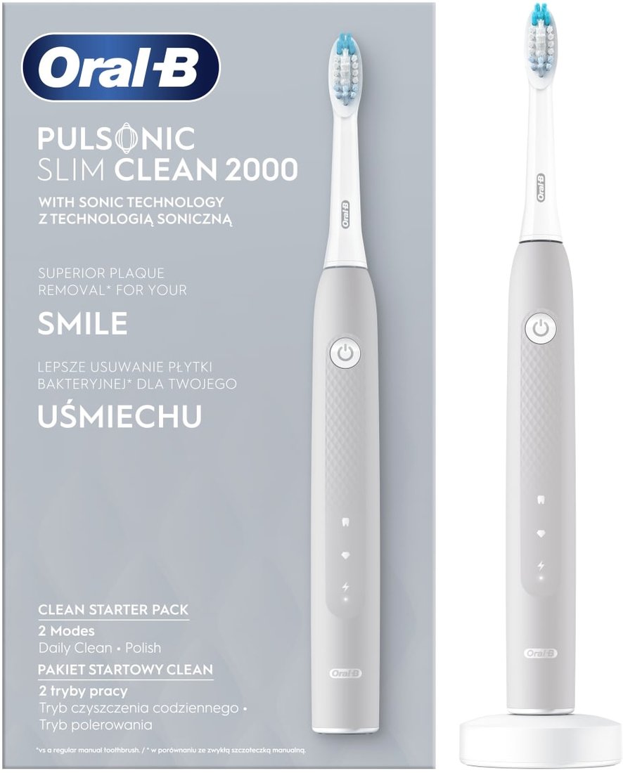 

Электрическая зубная щетка Oral-B Pulsonic Slim Clean 2000 (серый)