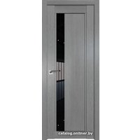 Межкомнатная дверь ProfilDoors 2.71XN R 80x200 (грувд серый/стекло черный триплекс)