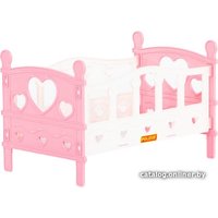 Кроватка для кукол Полесье сборная №2 62048 (5 элементов, розовый)