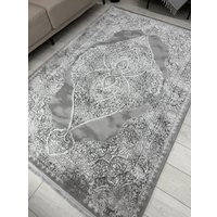 Ковер для жилой комнаты Radjab Carpet Афина Прямоугольник 9017A 12895RK (1.6x2.3, Grey/Cream)