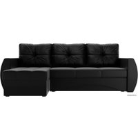 Угловой диван Лига диванов Сатурн 27987 (левый, экокожа, черный)
