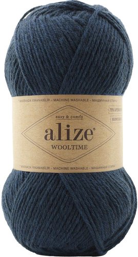 Пряжа для вязания Alize Wooltime 846 100 г 200 м (деним)