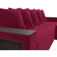 Угловой диван Лига диванов Дубай лайт правый 114169 (микровельвет бордовый)