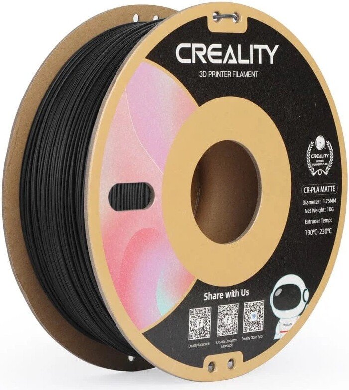 Филамент Creality PLA-CR 1.75мм 3301010297 (1 кг, матовый черный)