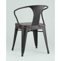 Стул с подлокотниками Stool Group Tolix Arms Soft LF718H Matte Black 3474+PU7005 (черный матовый)