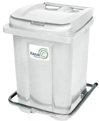 Контейнер для мусора Razak Plast с педалью 60 л (белый)