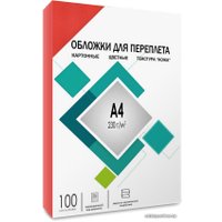 Обложка для термопереплета Гелеос CCA4R A4 230 г/м2 100 шт (кожа, красный)