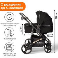 Универсальная коляска Bubago Zoom (2 в 1, черный/золотая рама)
