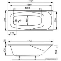 Ванна VagnerPlast Aronia 170х75