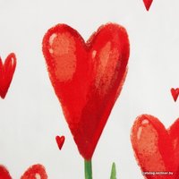 Полотенце Этель Цветы 7599087 (белый/зеленый/красный)