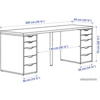 Стол Ikea Лагкаптен/Алекс 094.175.70 (темно-серый/белый)