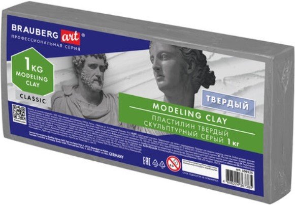

Пластилин скульптурный BRAUBERG Art Classic 106525 (серый)