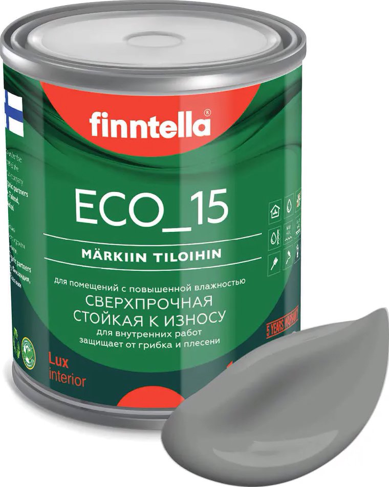 

Краска Finntella Eco 15 Kivia F-10-1-1-FL059 0.9 л (серый)