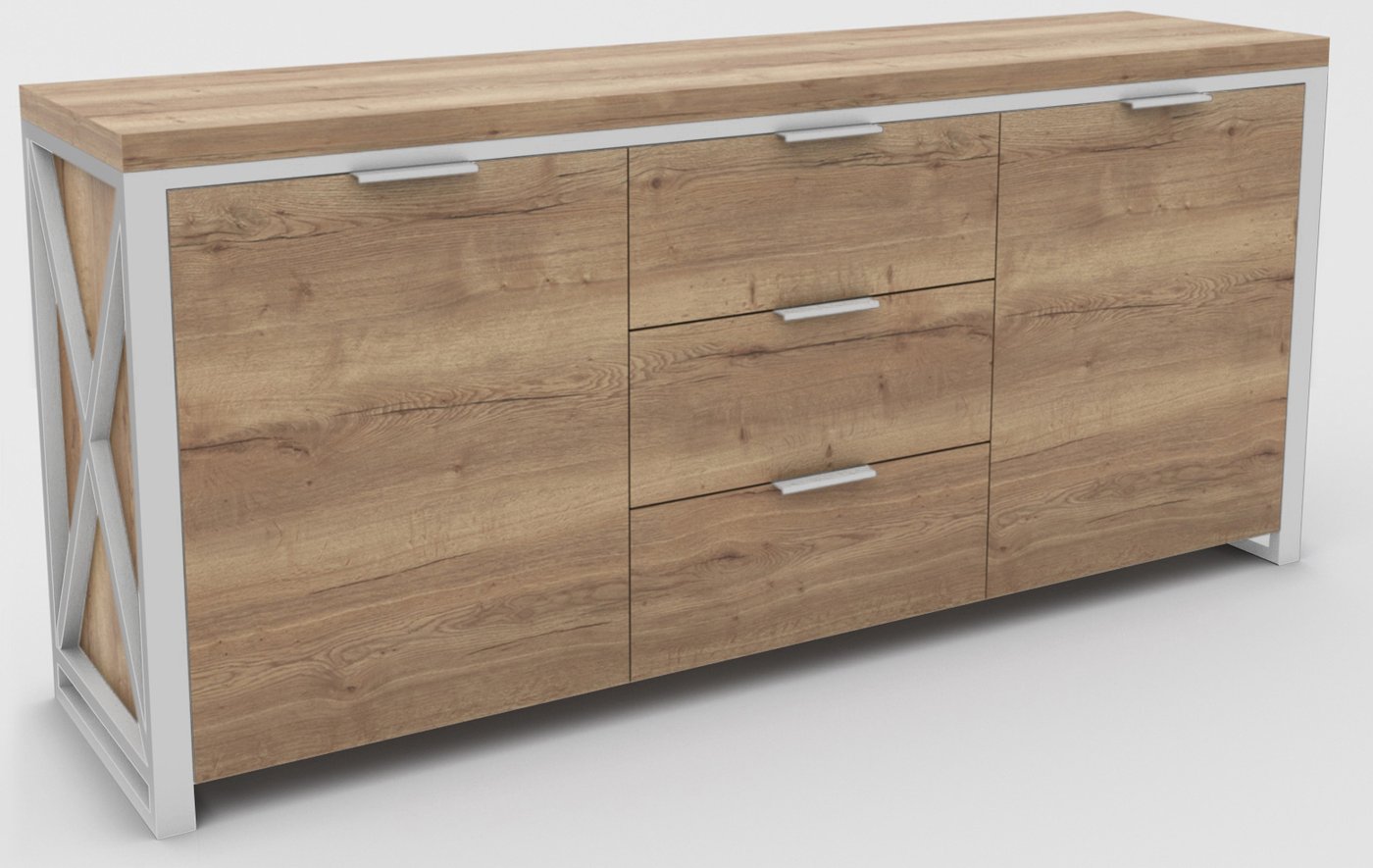 

Комод Hype Mebel Цезарь 150x40 (белый-дуб галифакс натуральный)