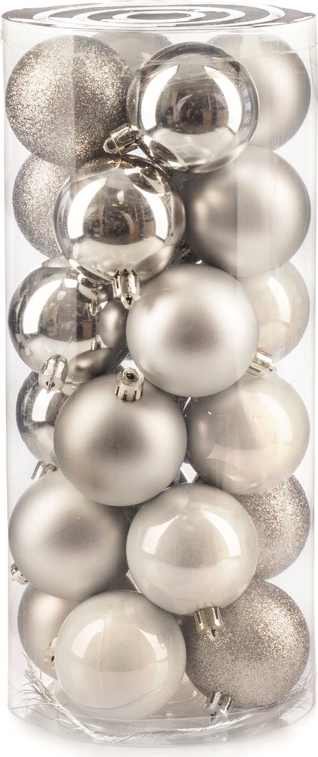 

Елочная игрушка Ausini VT25-04003-2 (серебристый, 24 шт)