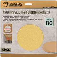 Набор шлифкругов Rollingdog Rollingdog 225мм Р80 (6 шт)
