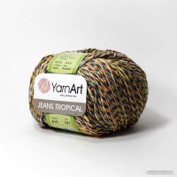 Пряжа для вязания Yarnart Jeans Tropical 610 50 г 160 м (черный; оранжевый)