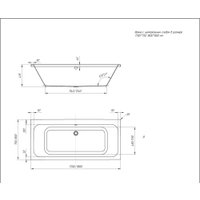 Ванна Aquatek Мия 170x75 MIY170-0000035 (с центральным сливом)