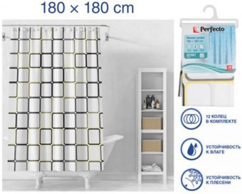 Шторка-занавеска для ванны Perfecto Linea Secret 36-118103 (графика)
