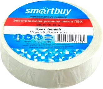 

Изолента SmartBuy SBE-IT-15-10-w 10м (белый)