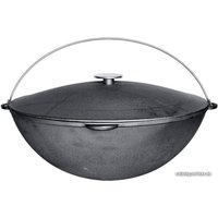 Казан Биол татарский чугунный с дужкой и крышкой 15 л