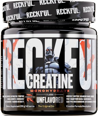 Моногидрат креатина Reckful Creatine monohydrate (без вкуса, 200г)