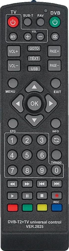 Пульт ДУ Huayu DVB-T2+TV Ver.2025
